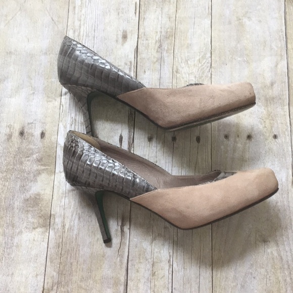 Donald J Pliner Suede with Snakeskin Heels - Picture 8 of 8